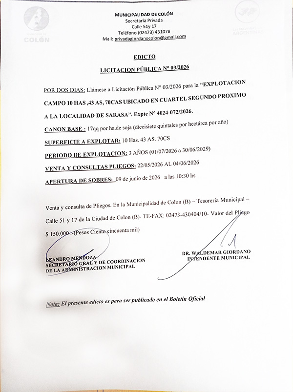 Municipio de Colon PBA